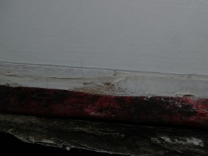 Closeup of vent after cover that was painted while on wall was removed