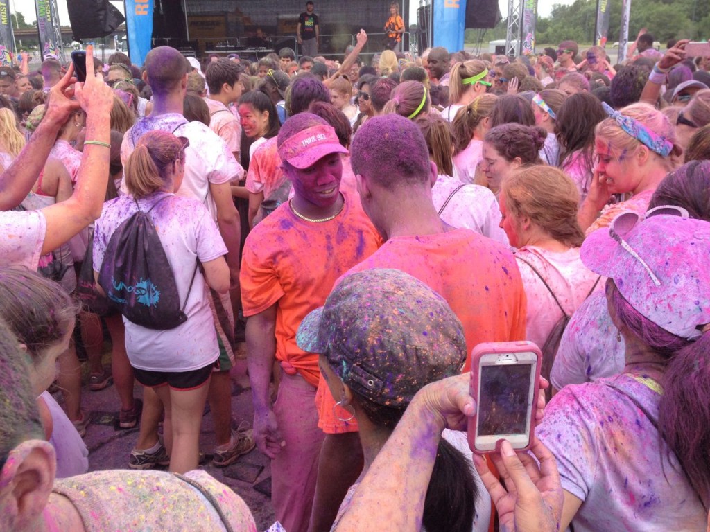The dye party after the race