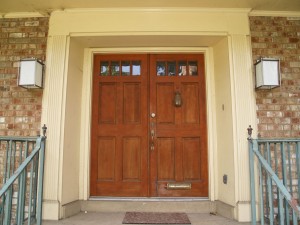 Front stoop with new light fixtures