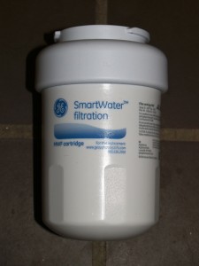 Used water filter for my refrigerator, side view