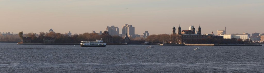 View of Ellis Island from ferry