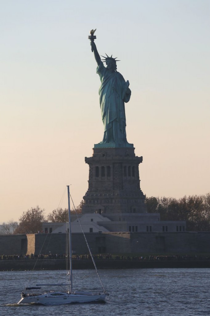 View of Statue of Liberty from ferry