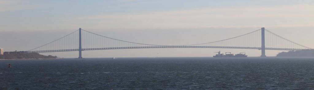 View of Verrazano-Narrows Bridge from ferry