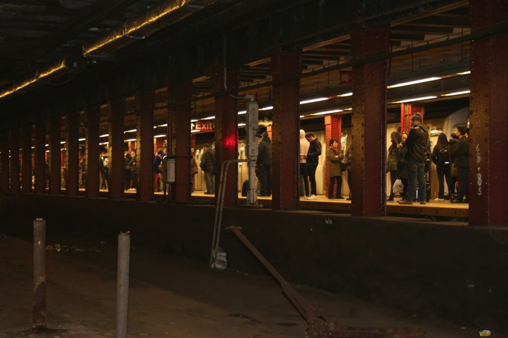 View of subway platform from the Delancey Terminal