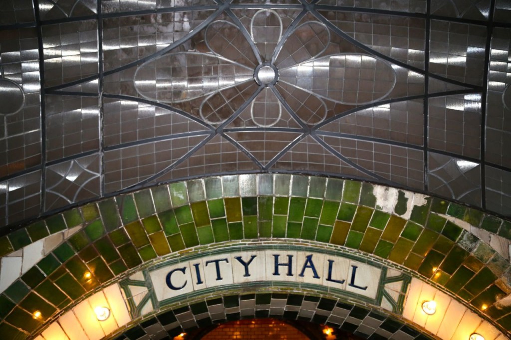 Skylight above the arch that leads from the platform to the mezzanine