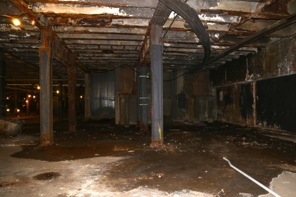 Wide view of Delancey terminal parts of which are wet from normal seepage