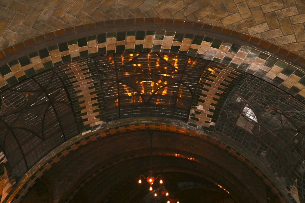 The skylights in one of the platform's arches.