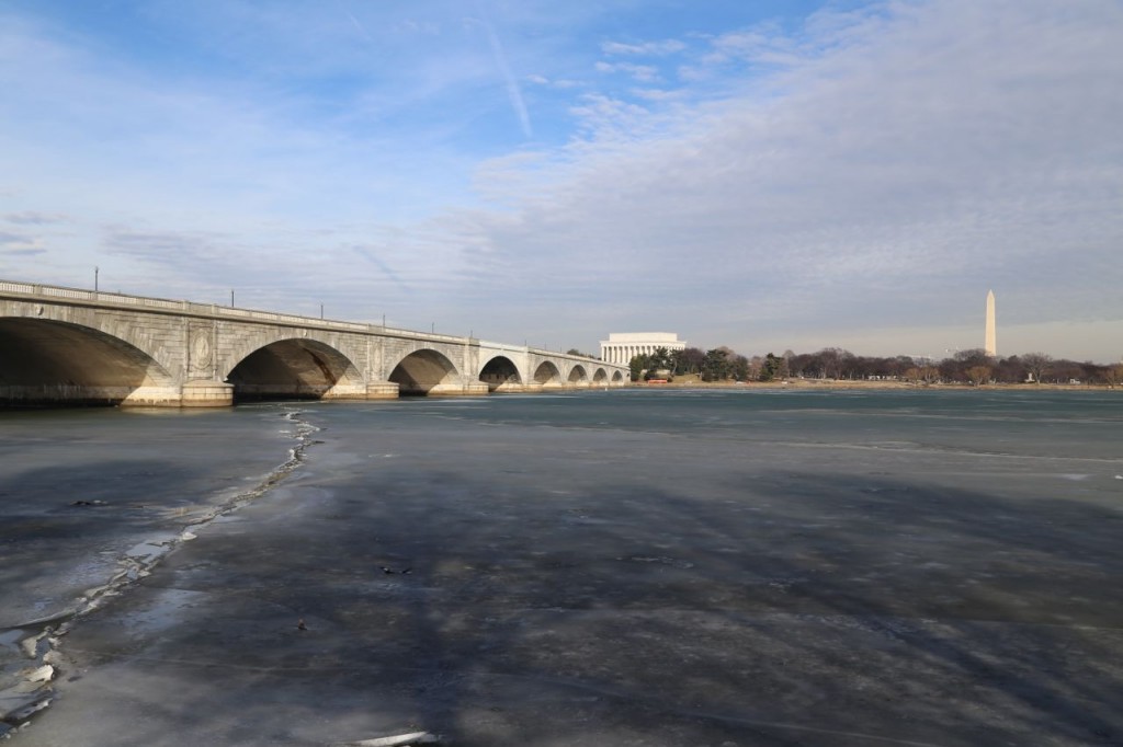 Arlington Memorial Bridge and Lincoln Memorial across the Potomac River