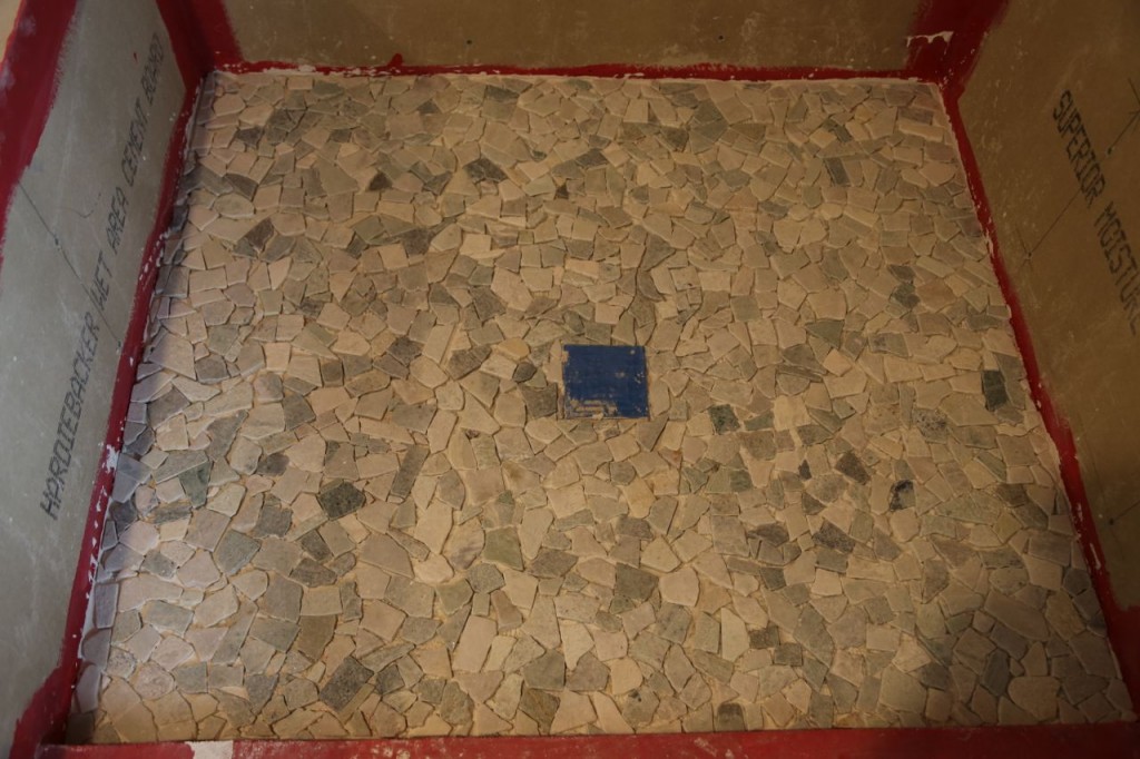 Tile laid on the shower floor