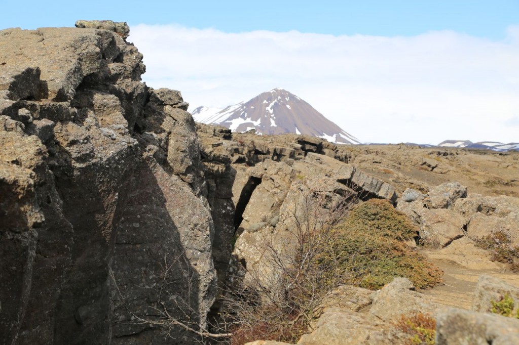 Fissured landscape above the cave