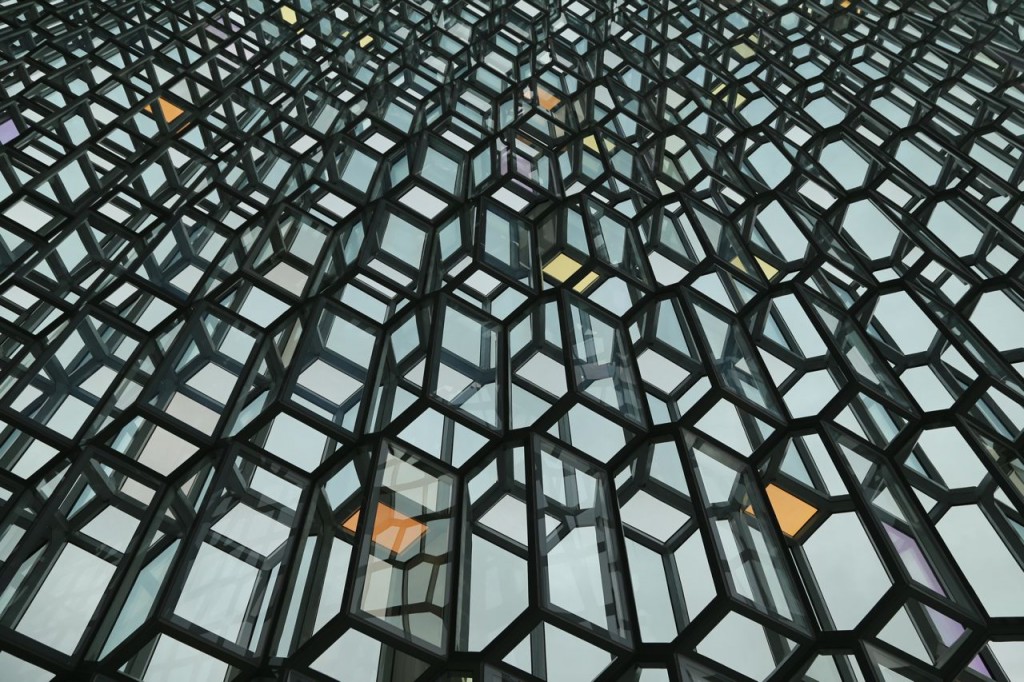 Harpa wall from interior