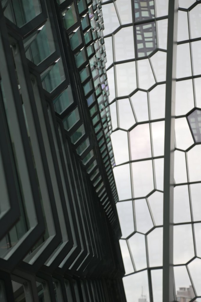 Harpa walls from interior