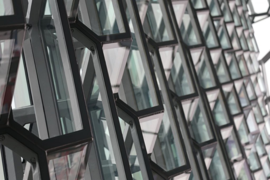 Harpa wall from interior