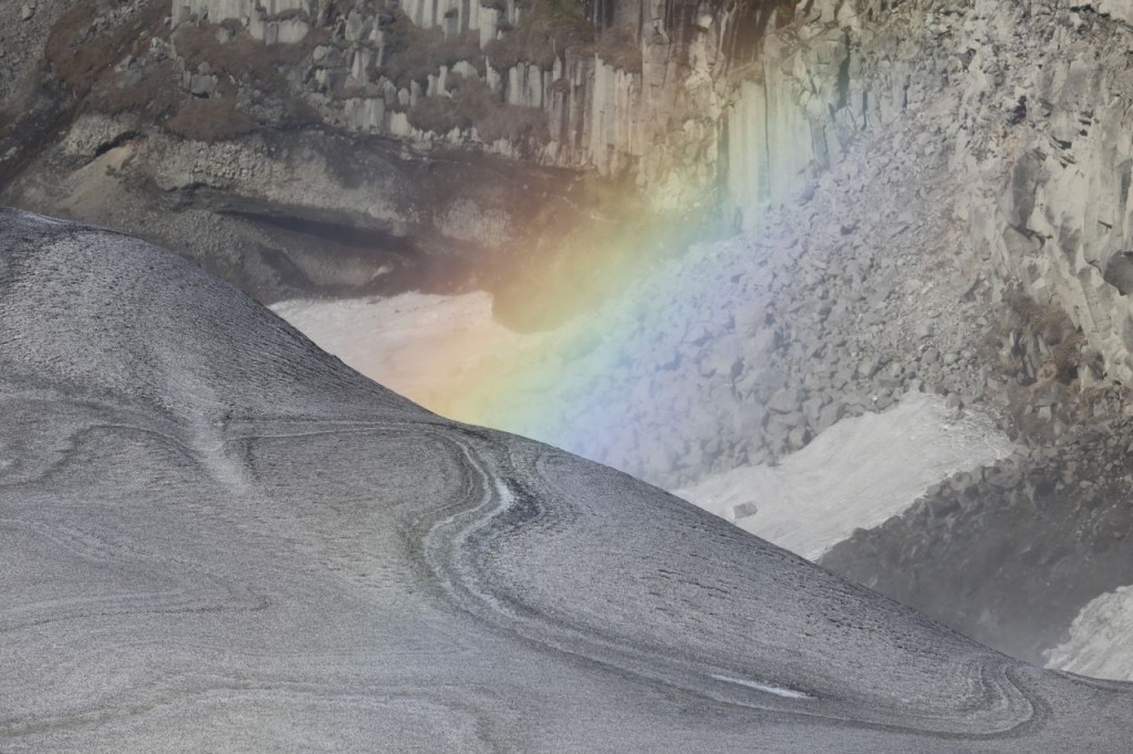 Rainbow formed from Dettifoss