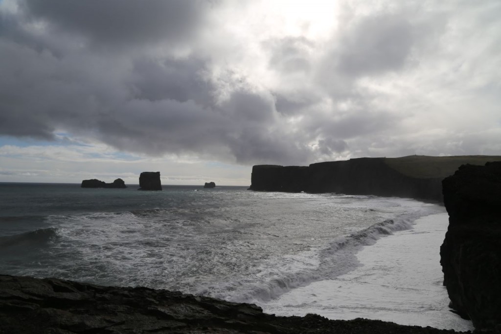 Reynisfjall view of rock outcrops