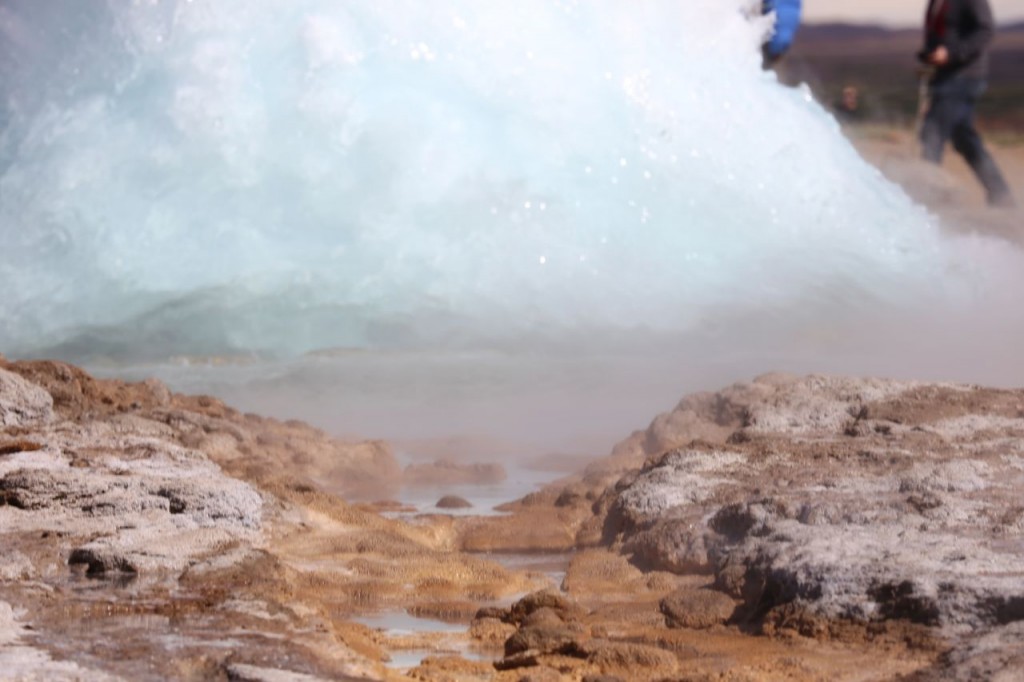 Strokkur starting to erupt