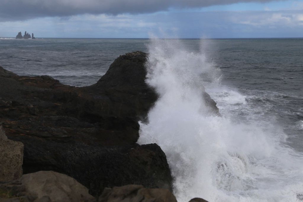 Wave crashing at Reynisfjall