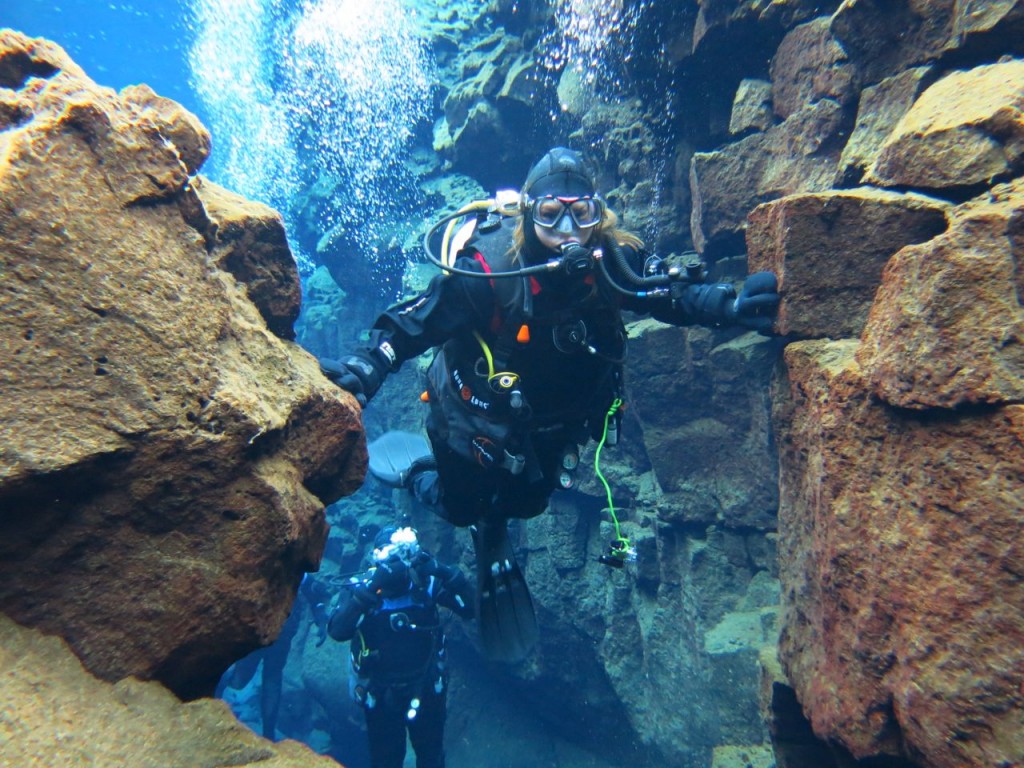 Me touching the North American and Eurasian tectonic plates