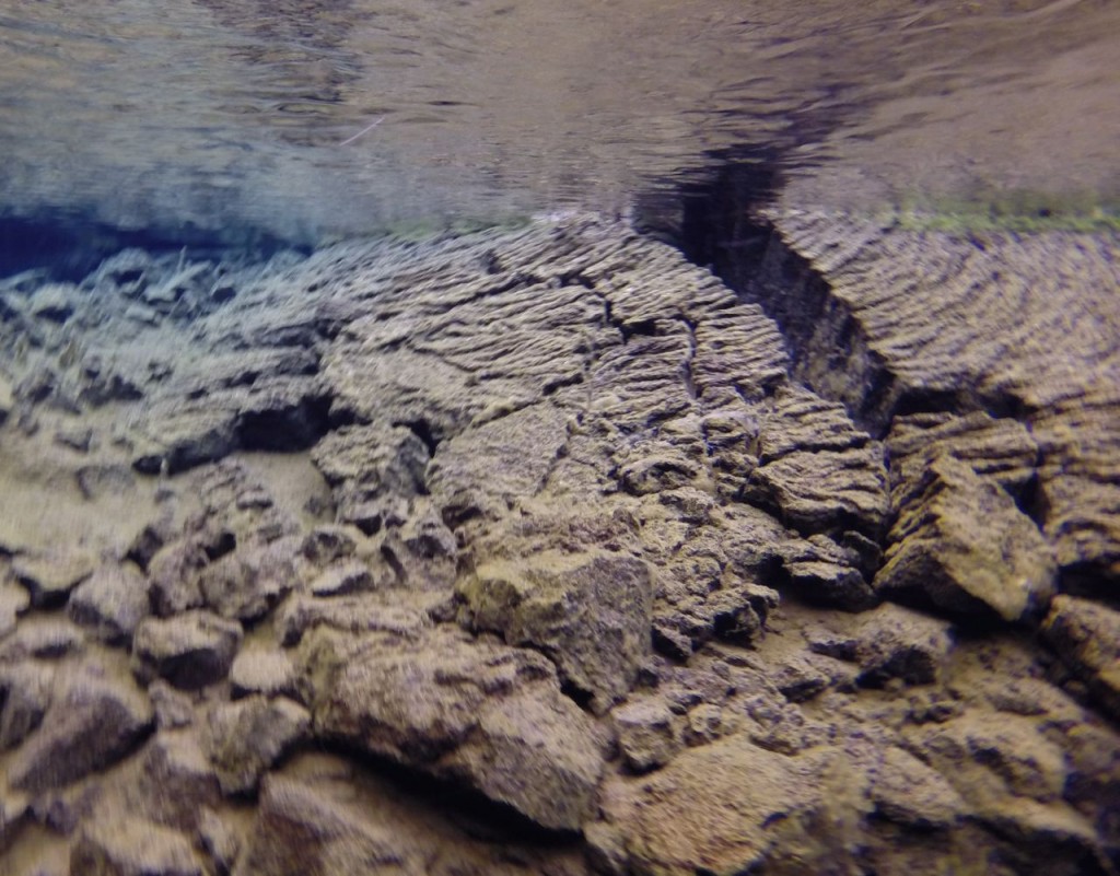Lava flow marks on rocks