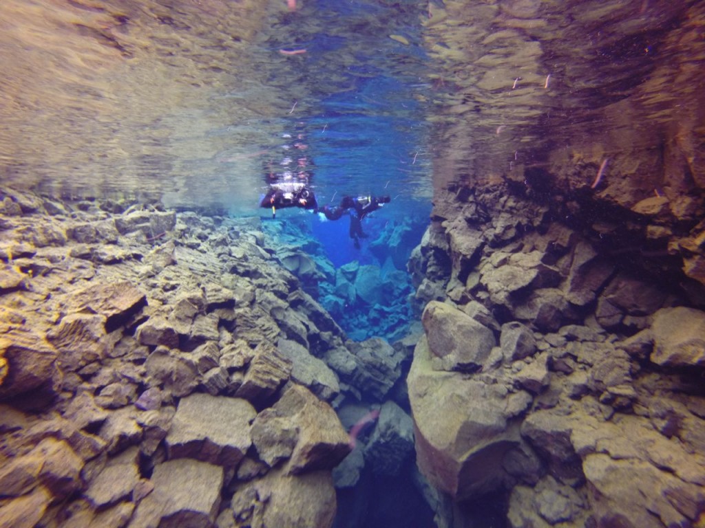 Canyon in Silfra starts to become shallow