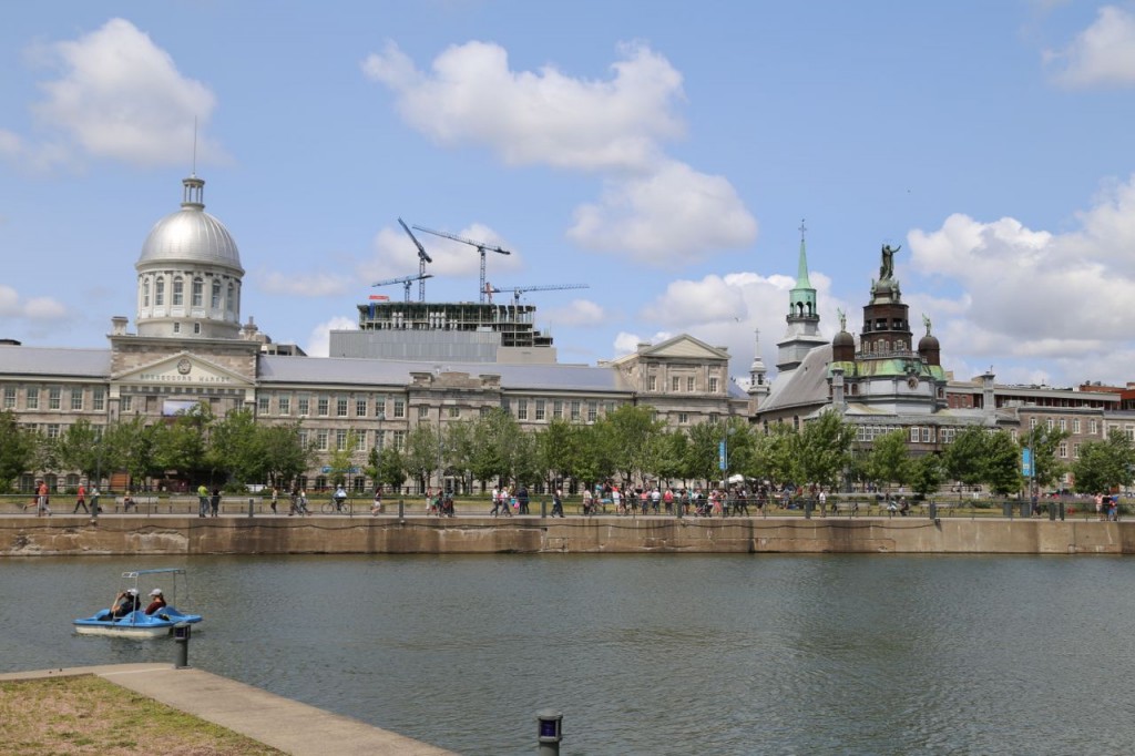 Bonsecours Basin Park with views of Bonsecours Market and Notre-Dame-de-Bon-Secours Chapel