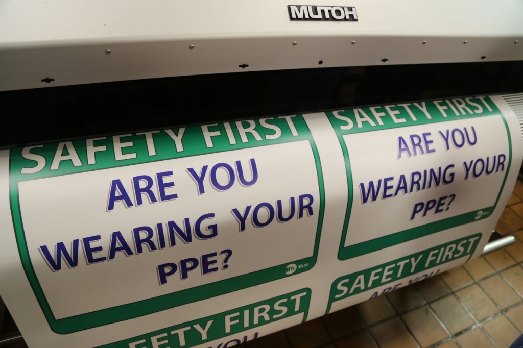 Safety first signs being printed in bulk. As an engineer, I particularly enjoyed seeing this.