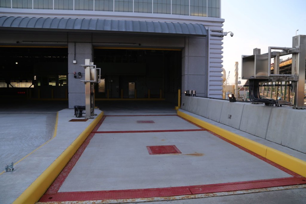 Scale where trucks get weighed when entering station