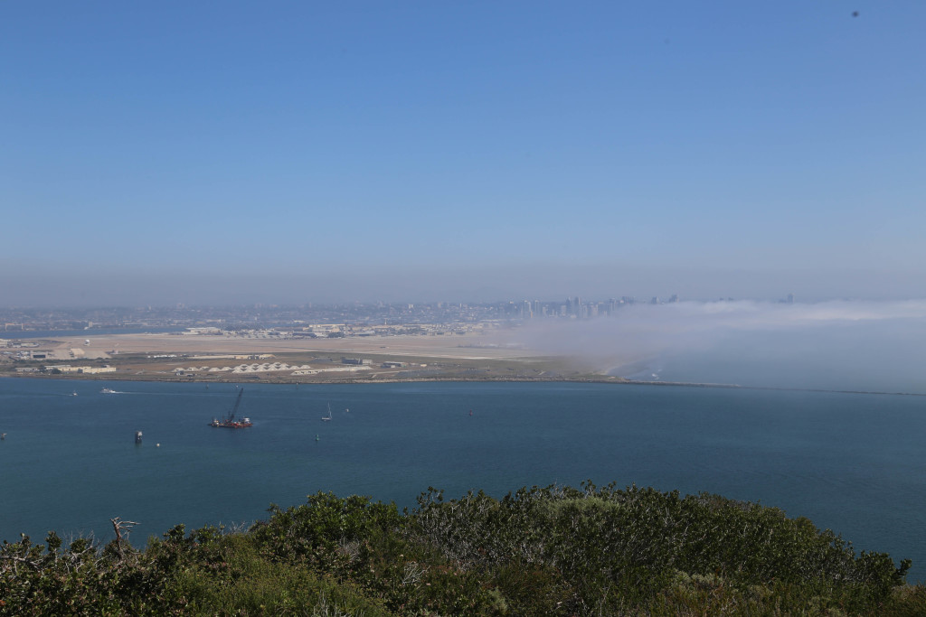 View of San Diego and North Island Naval Air Station from Cabrillo National Monument (in morning)