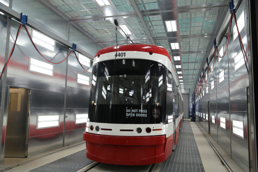 Street car in the paint booth