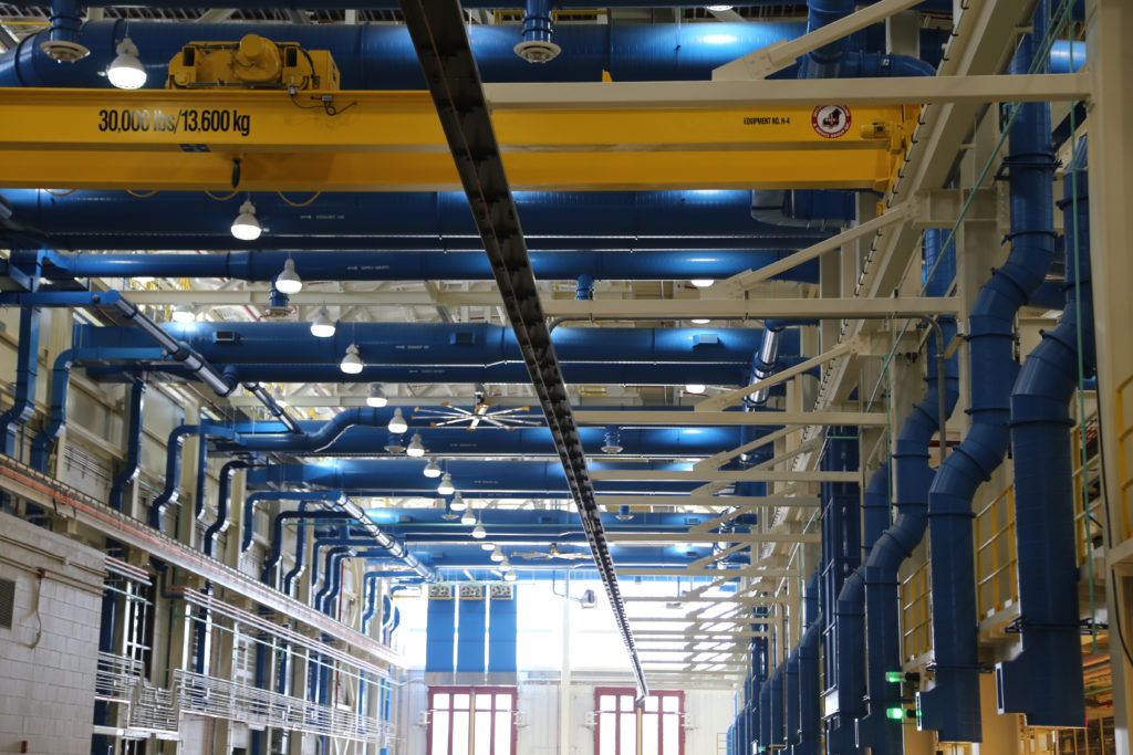 Overhead crane lift area