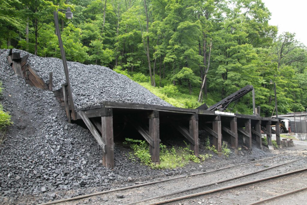 Coal pile to supply the Cass Scenic Railroad train