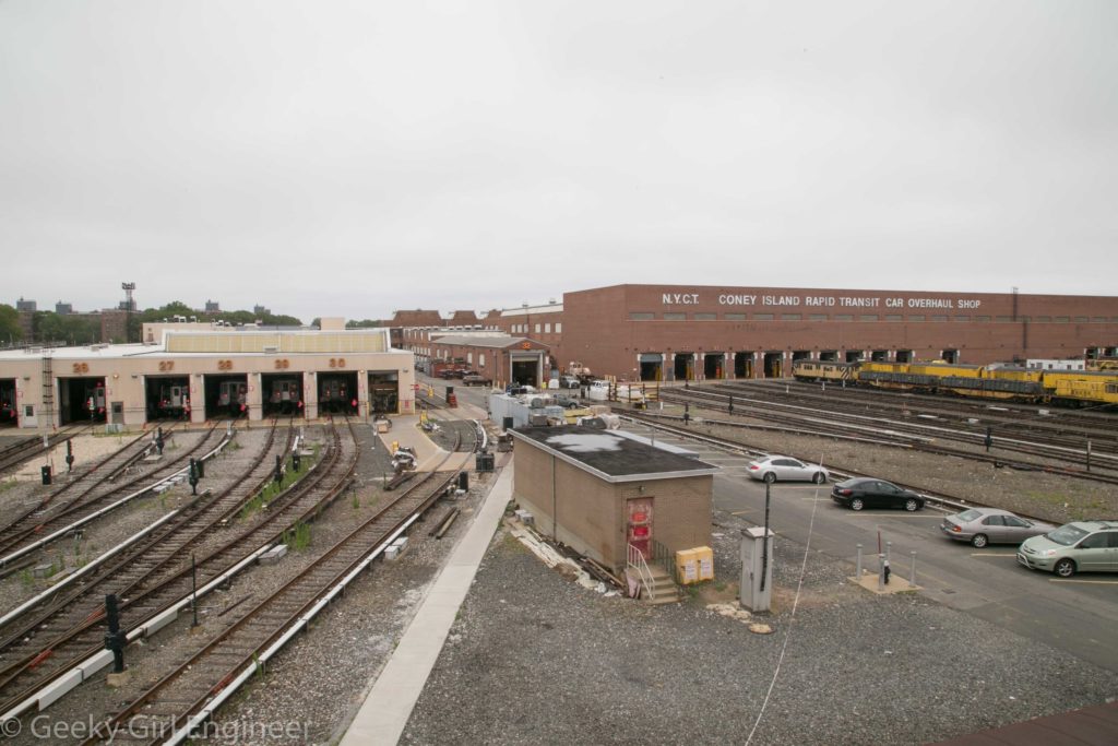 Tracks leading to overhaul shop and maintenance shop