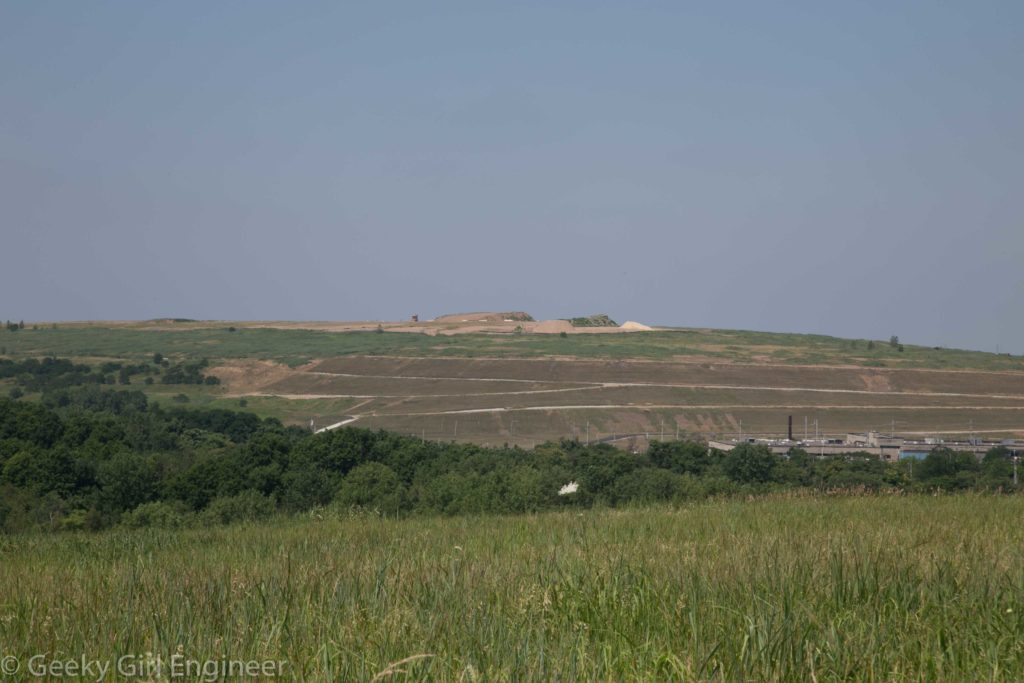 View of the last mound that has not been fully vegetated