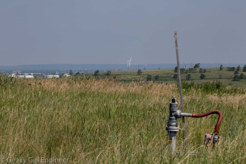 Amazing views with landfill gas well in foreground 