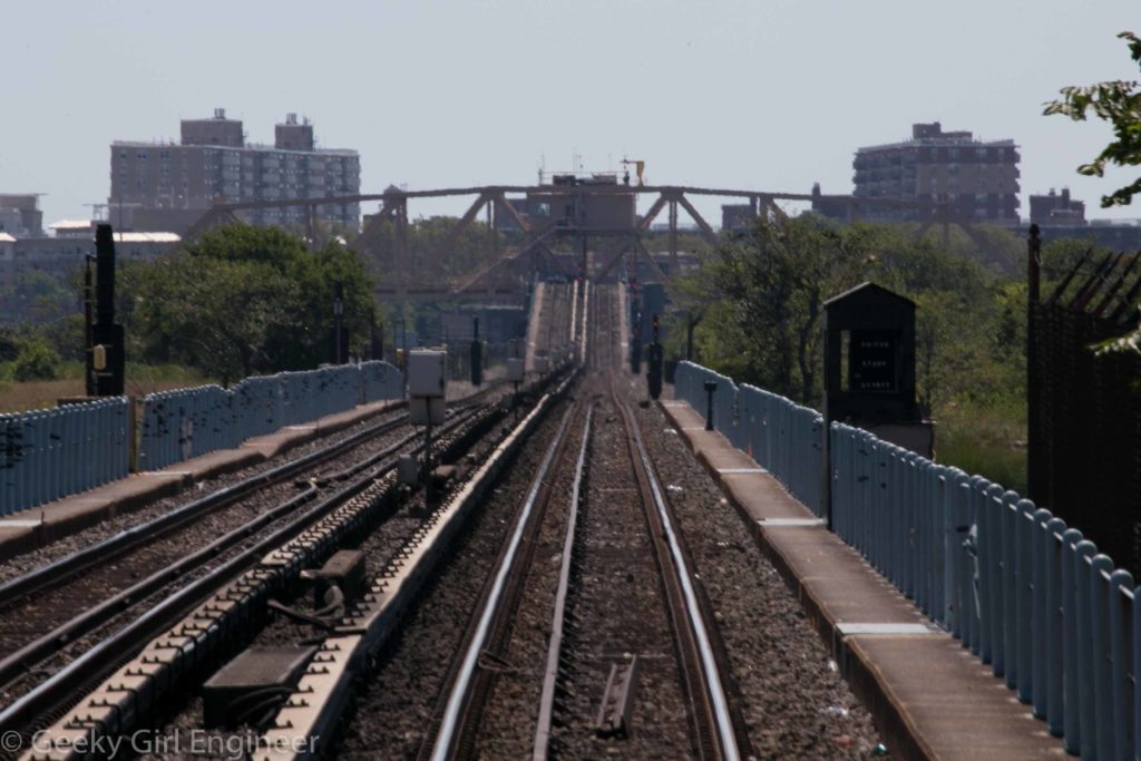 Swing bridge to Rockaway open during one of our trips