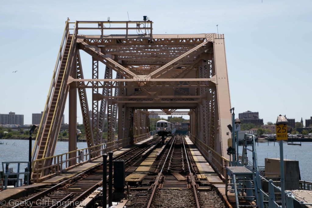 Going over the swing bridge that was previously open