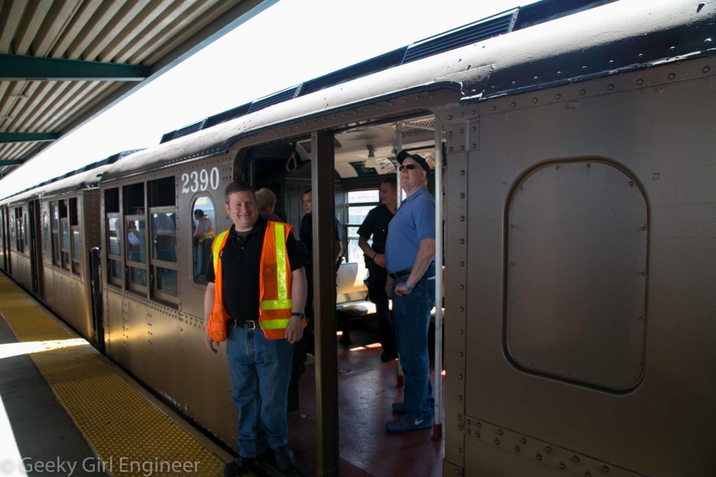 While at the Rockaway Station, the train was in the station long enough for everyone to take photos, including a few police officers who boarded to check it out.