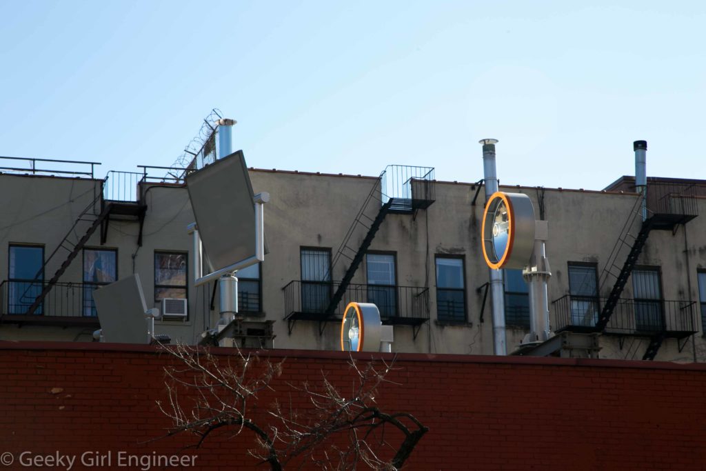 Sunlight collectors on roof