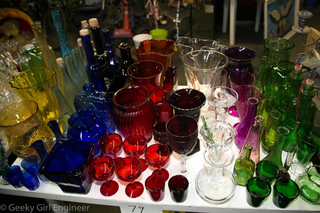 Colored glass collection that was amazingly unbroken