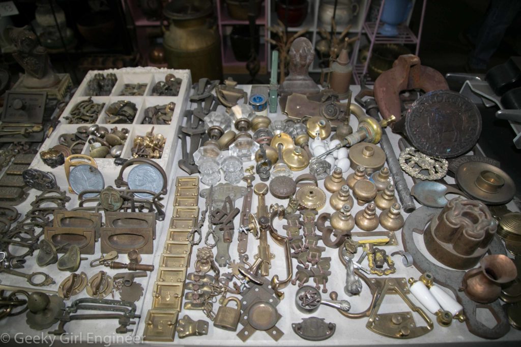 Collectible metal home accessories, some of which look rather valuable