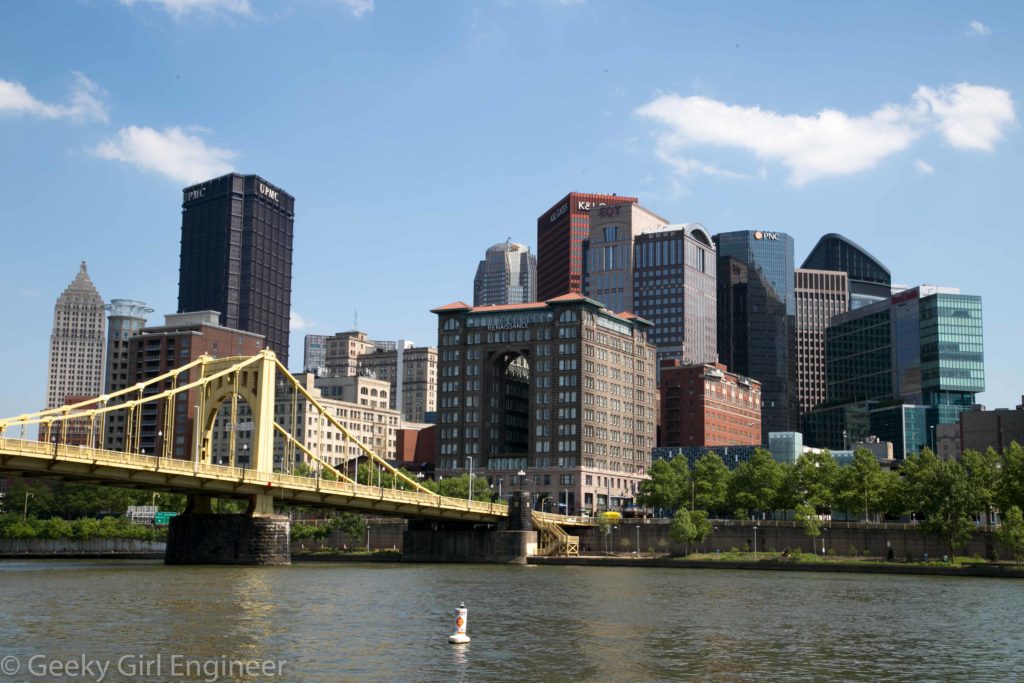 Robert Clemente Bridge and downtown